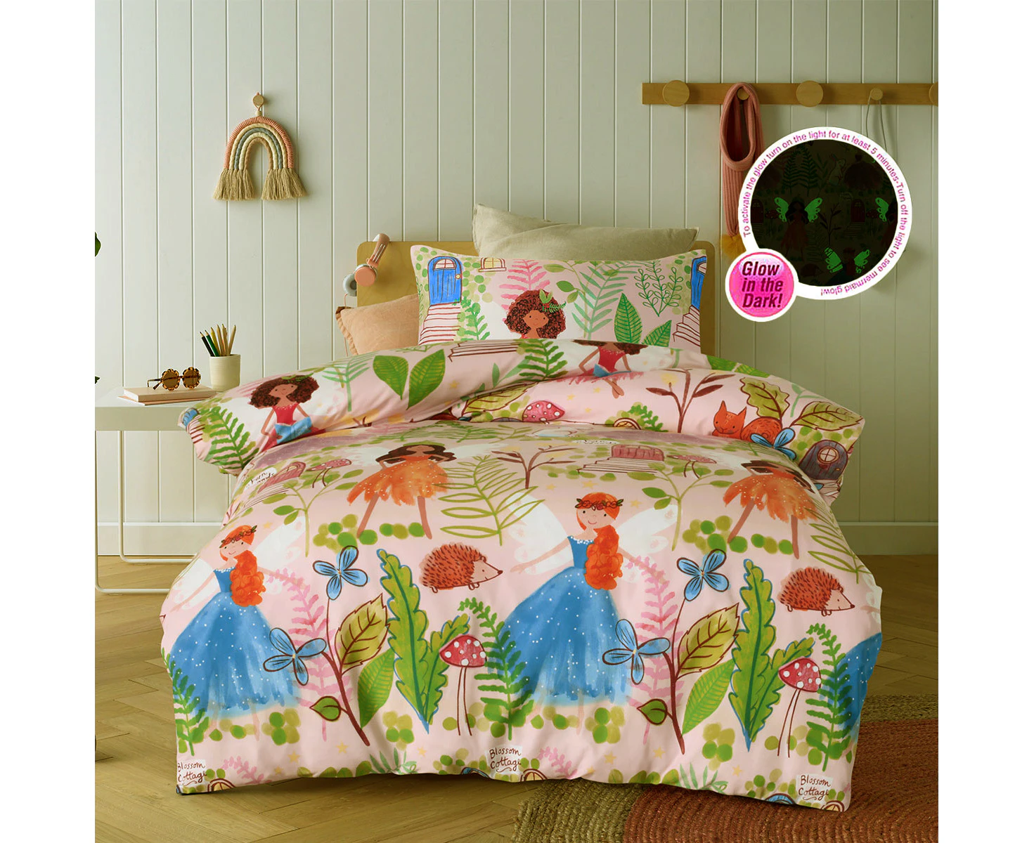 Glow in the Dark Fairy Tales Quilt Cover Set by Happy Kids