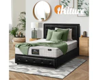 Oikiture Bed Frame King Single Gas Lift Storage Mattress Base Black Leather