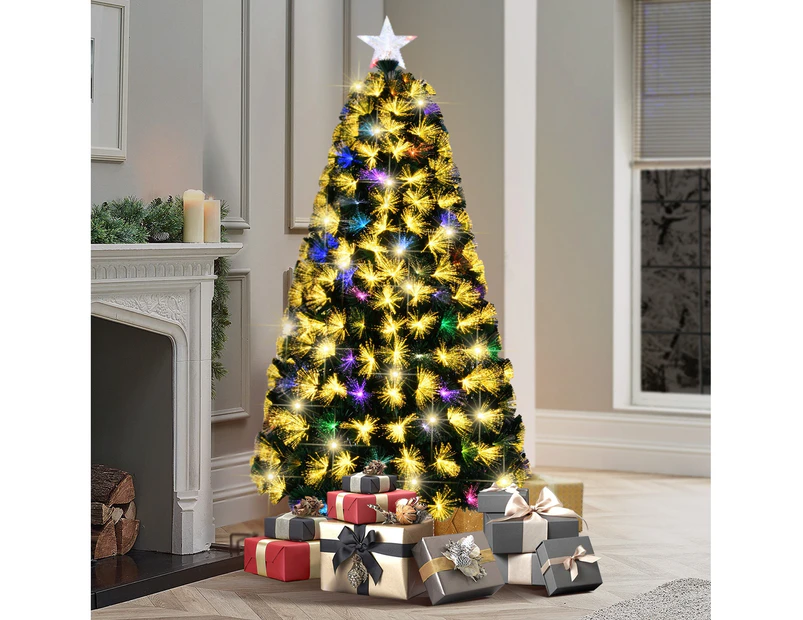 Mazam Christmas Tree 1.8M  6FT LED Xmas trees Optic Fibre  Multi Colour 230 Tips