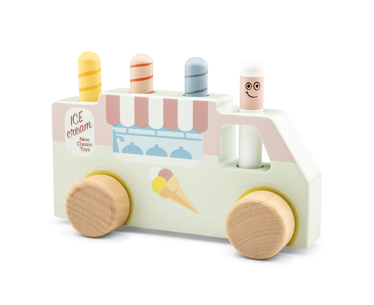 New Classic Toys Kids/Children Pop Up Wooden Ice Cream Truck Play Toy Set 24M+