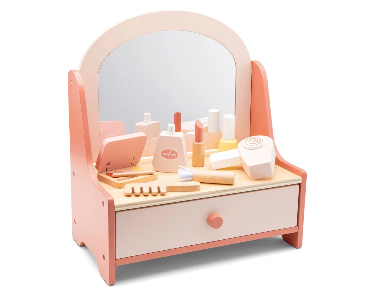 New Classic Toys Kids/Children Wooden Vanity Table Pretend Play Toy Set 3y+