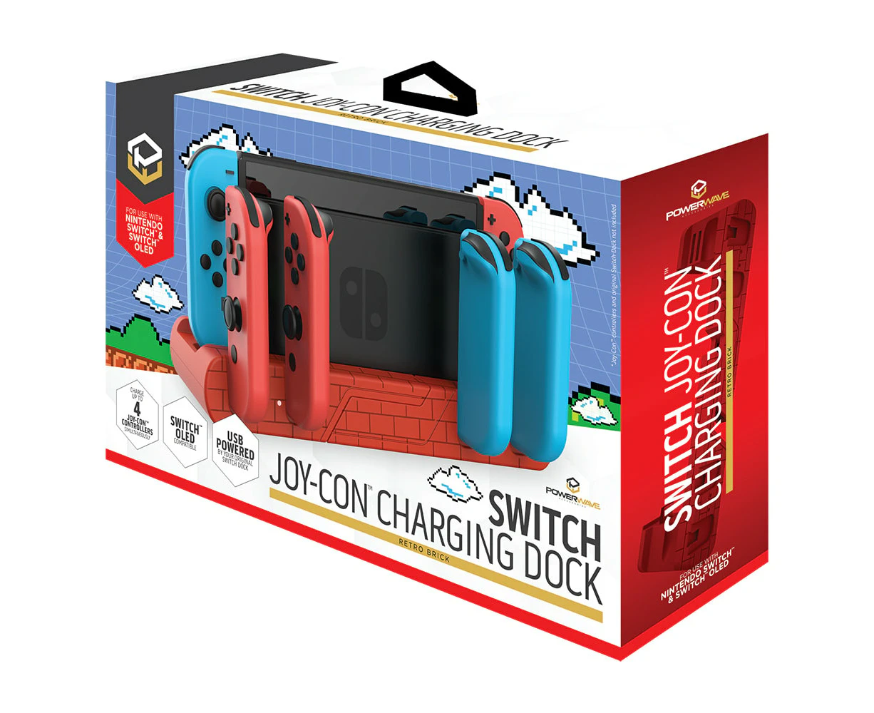 Powerwave Switch Joy-Con Charging Dock Retro Bricks