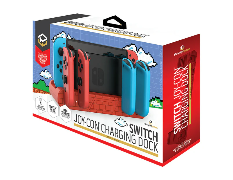 Powerwave Switch Joy-Con Charging Dock Retro Bricks