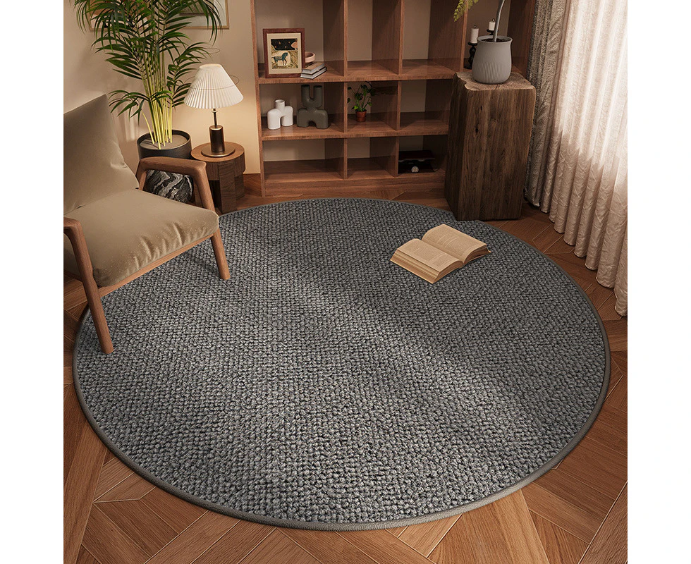 Diameter 120cm Round Area Rugs Washable Circle Rugs For Living Room Bedroom-Blue