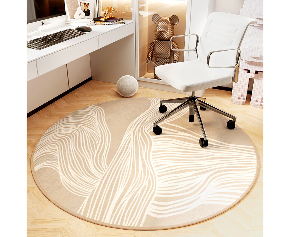 Chair Mat For Hardwood Floor Diameter 80cm Desk Chair Mat For Hard Floors Slip Resistant Under Desk Rug-Yellow