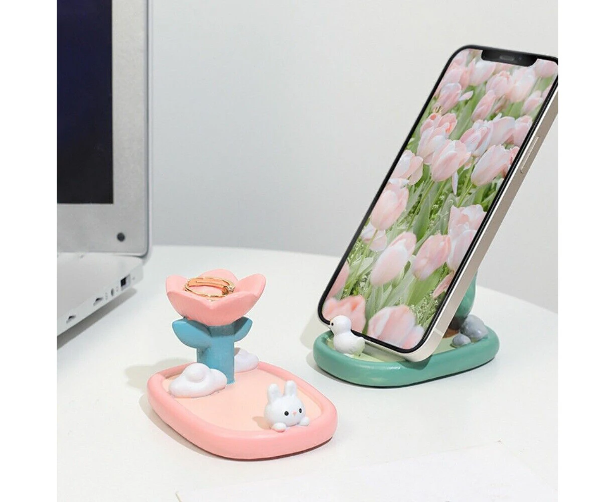 2Pcs Rabbit Resin Phone Holder Phone Support Cell Phone Bracket Small Gifts