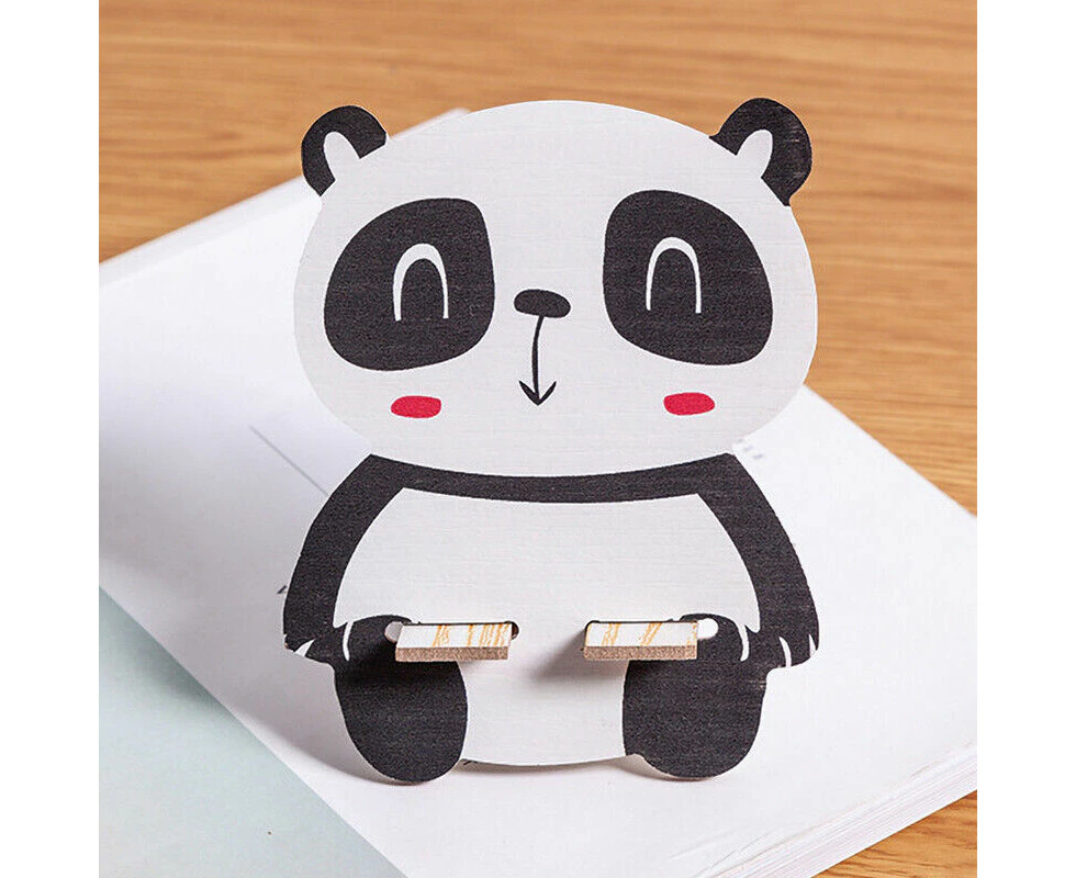 4Pcs Cute cartoon rabbit wooden phone holder desktop mobile phone holder