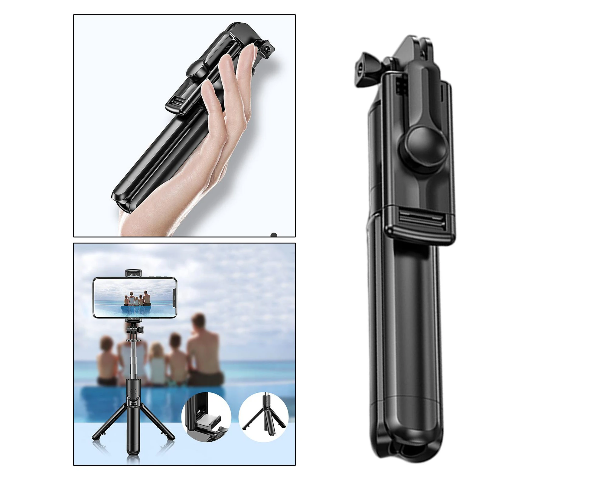 Selfie Stick, Extendable Selfie Stick Tripod with Detachable Wireless Remote No fill-in light