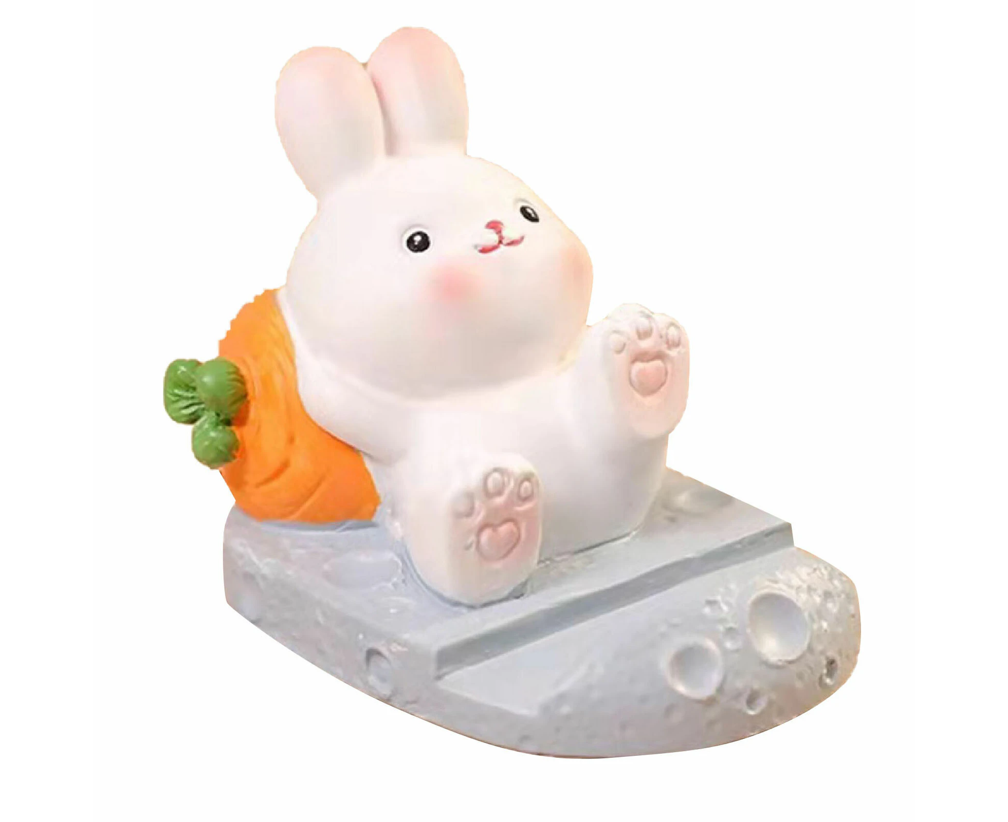 Cute Rabbit Cell Phone Stand Cartoon Resin Bunny Phone Holder Desk For Student