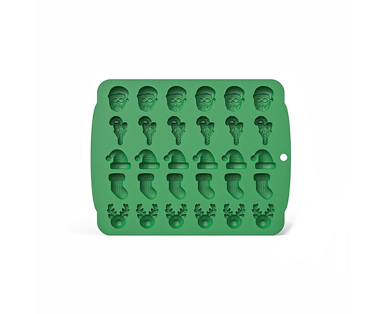 30 Cells Silicone Fondant Mold Chocolate Moulds Bakeware Christmas Series - Green