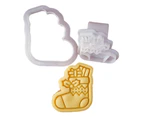 Christmas Patterned Cookie Cutters Baking Tools Plastic Baking Accessories - Christmas stocking