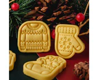 Christmas Patterned Cookie Cutters Baking Tools Plastic Baking Accessories - Christmas stocking