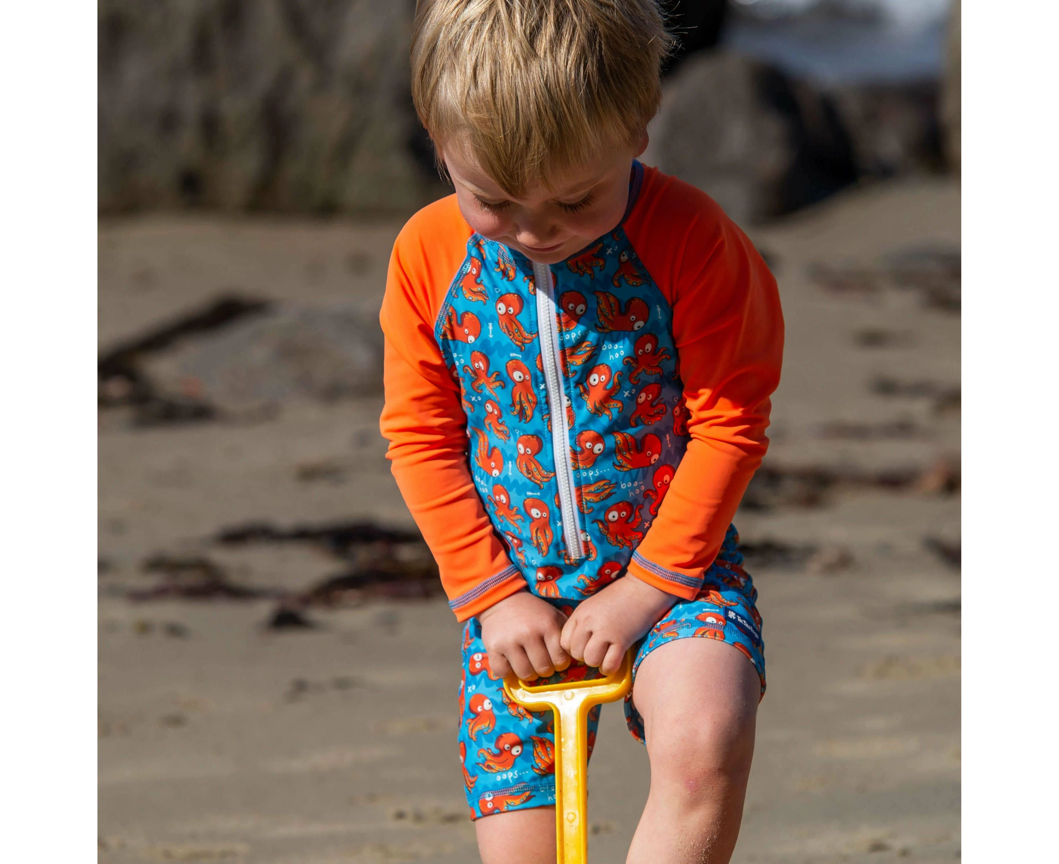 Kids All-In-One Snap Sunsuit | 'O' is for Octopus