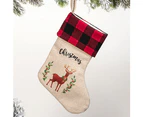 3pcs Christmas Stockings Plaid Xmas Stockings Decoration Plush Gift Candy Bag