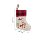 3pcs Christmas Stockings Plaid Xmas Stockings Decoration Plush Gift Candy Bag