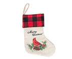 3pcs Christmas Stockings Plaid Xmas Stockings Decoration Plush Gift Candy Bag