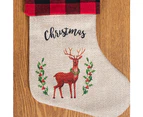 3pcs Christmas Stockings Plaid Xmas Stockings Decoration Plush Gift Candy Bag