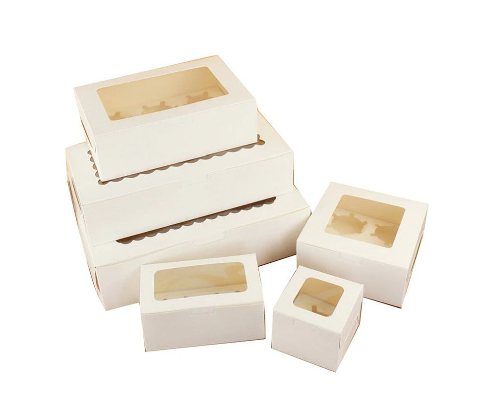 Cupcake Box Cases 1/2/4/8/12 Holes Window Face Cases Party Wedding Muffin Baking