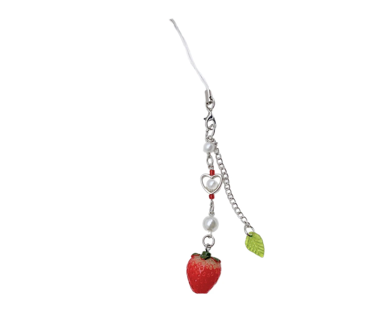 Strawberry Bead Pendant Phone Strap Portable Lanyard for Girls Women - Section 9