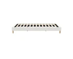 Oikiture Bed Frame King Single Size Bed Base White Boucle