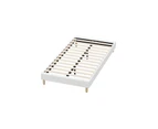 Oikiture Bed Frame King Single Size Bed Base White Boucle