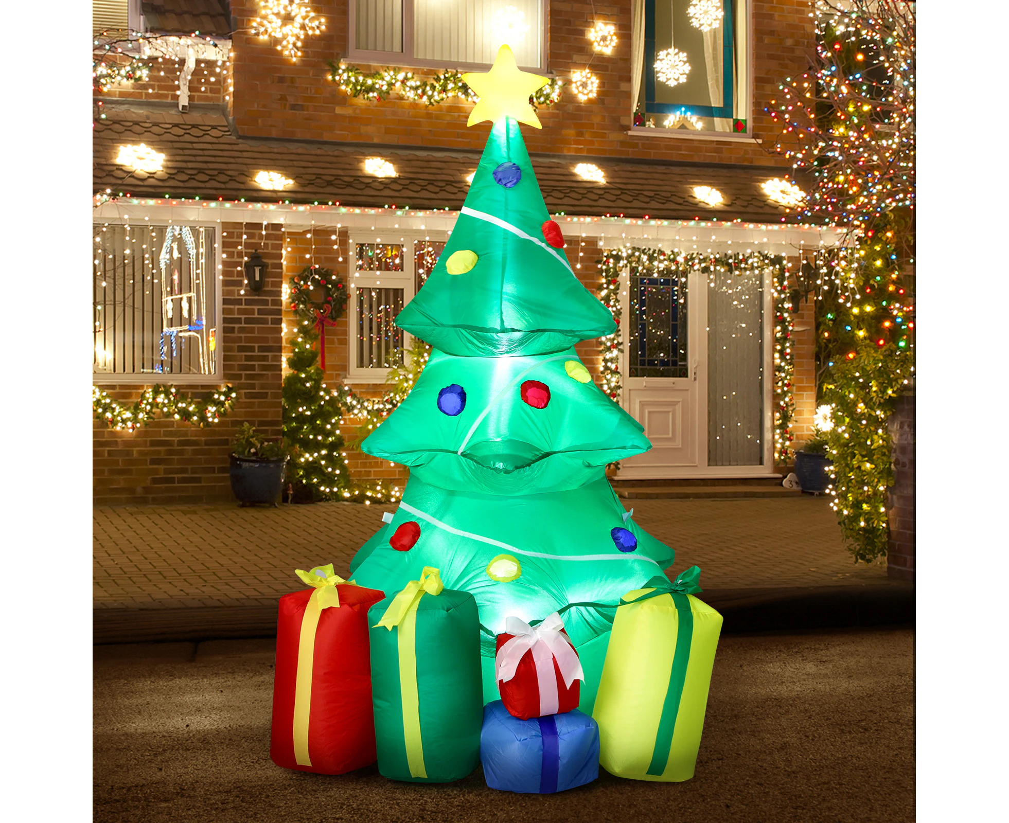 Mazam Christmas Inflatable Tree Gifts 1.5M Xmas Decorations LED Lights Outdoor