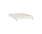 Oikiture Bed Frame Double Size Bed Base White Boucle