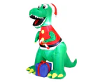 Mazam Christmas Inflatable Dinosaur 1.8M Xmas LED Lights Outdoor Decoration