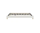 Oikiture Bed Frame Queen Size Bed Base White Boucle