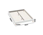 Oikiture Bed Frame Queen Size Bed Base White Boucle