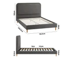 Oikiture Bed Frame Queen Size Beds Base Platform Fabric Grey BOB