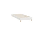 Oikiture Bed Frame Single Size Bed Base White Boucle