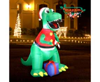 Mazam Christmas Inflatable Dinosaur 1.8M Xmas LED Lights Outdoor Decoration