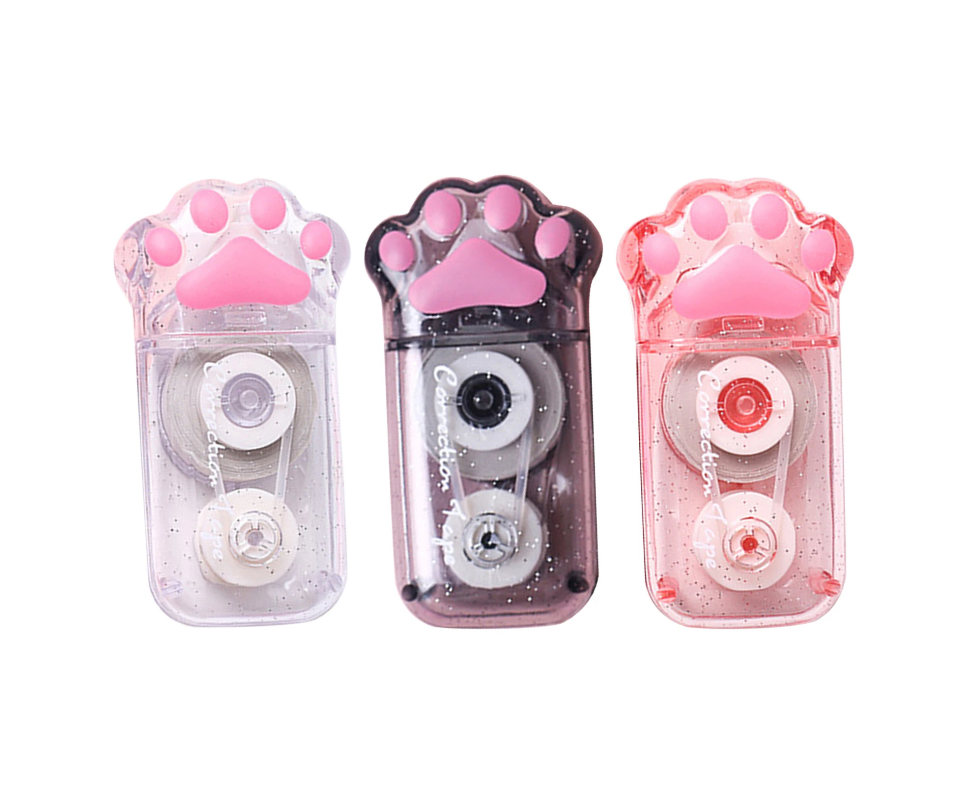 Correction Tape Transparent Smooth Sliding Plastic Lovely Cat Claw White Out Corrector Student Prize - Random Color