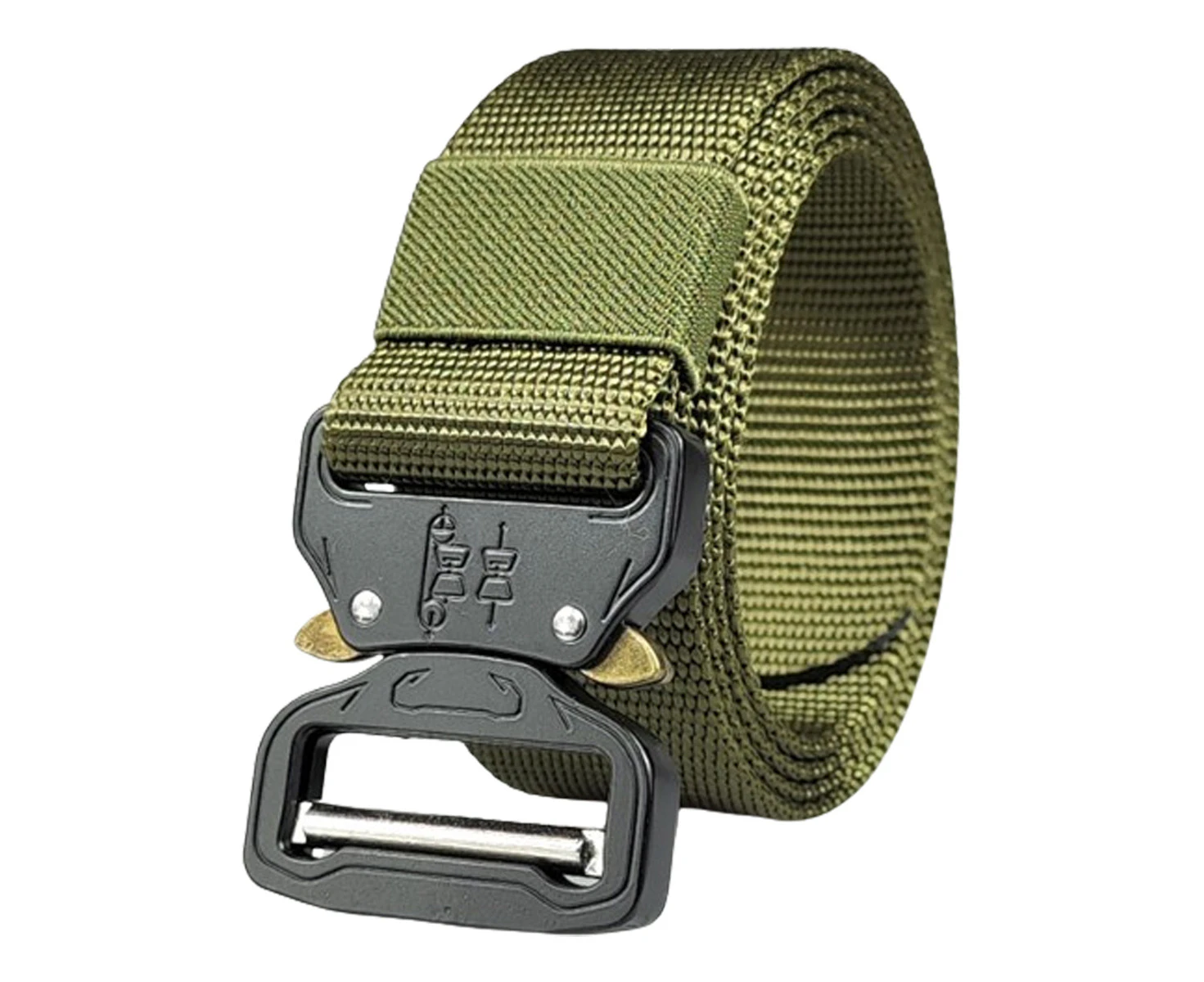 Elastic Mens Stretch Belt Casual Imitation Nylon Work Belts For Men Jeans Pants Shorts,Green