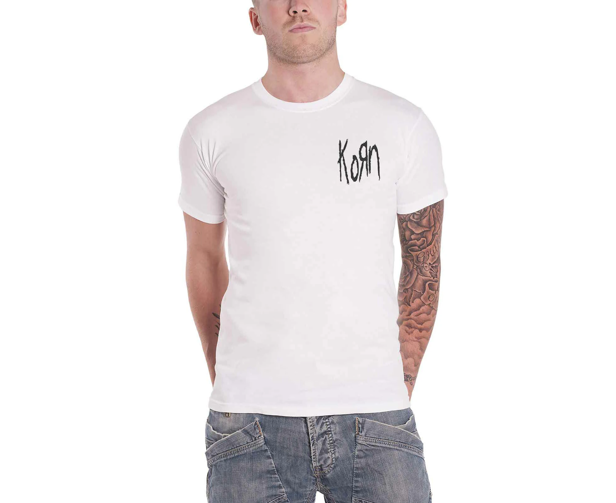 Korn T Shirt Serenity Of Suffering Scratch Band Logo  Official Mens - White