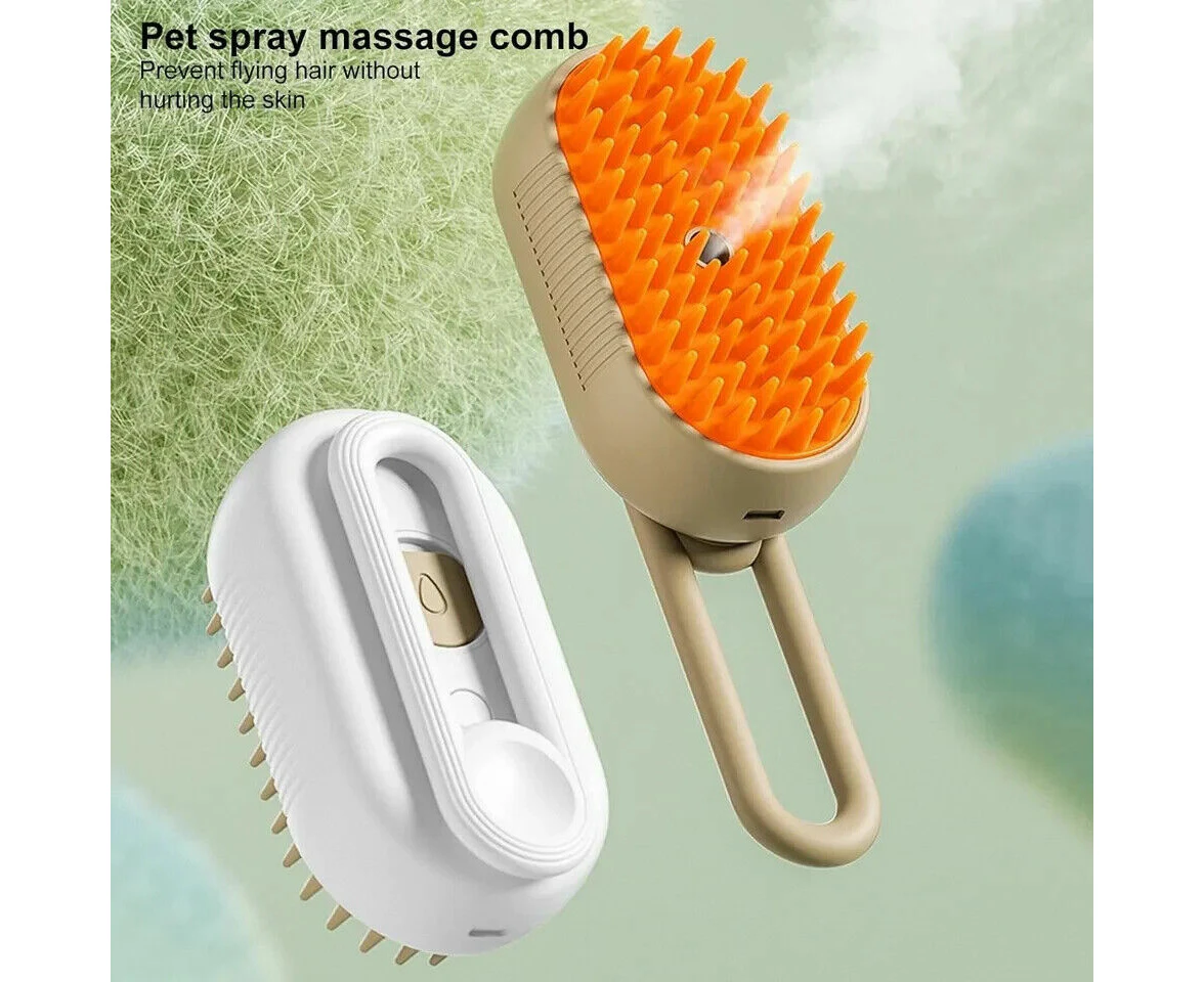 Comb For Cats,  Pet Steam Brush, Dog Water Brush For Grooming-Khaki