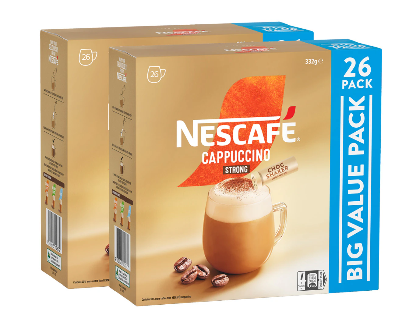 2 x 26pk Nescafé Instant Coffee Sachets Strong Cappuccino