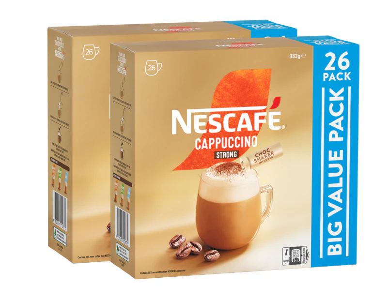 2 x 26pk Nescafé Instant Coffee Sachets Strong Cappuccino