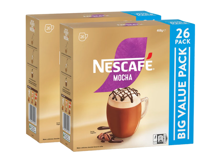 2 x 26pk Nescafé Instant Coffee Sachets Mocha