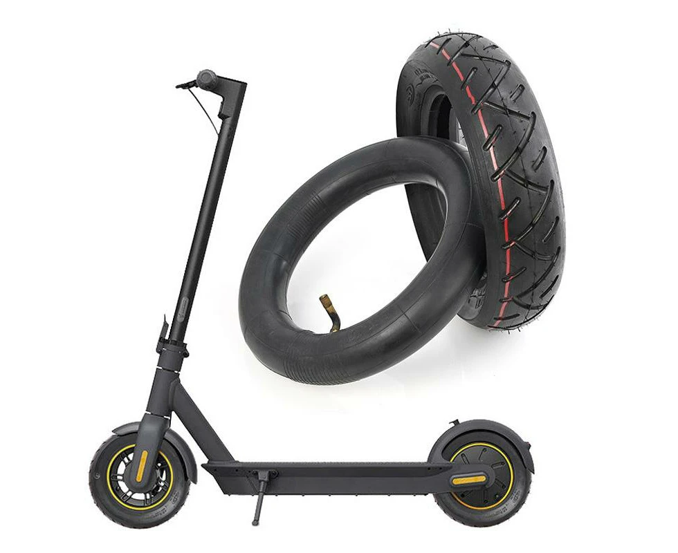 10 x 2.5 Inflatable Inner Tire & Outer Tire Kit For Ninebot Max G30 10-inch Scooter Black