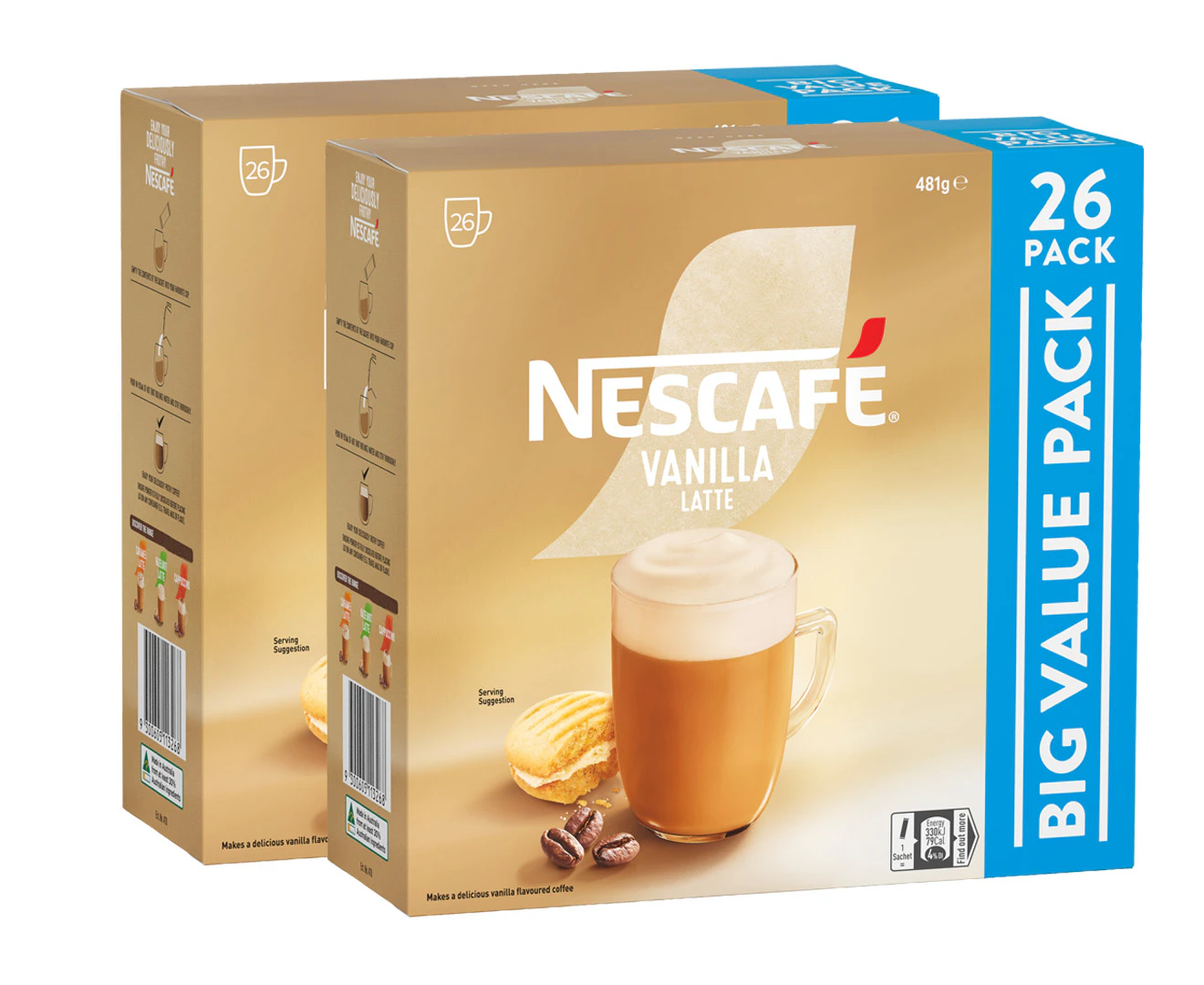 2 x 26pk Nescafé Instant Coffee Sachets Vanilla Latte