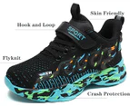 Kids Sneakers Lightweight Mesh Breathable Comfortable Running Tennis Athletic Boys Girls Shoes-Black