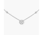 Solitaire Bliss Charm Silver Necklace