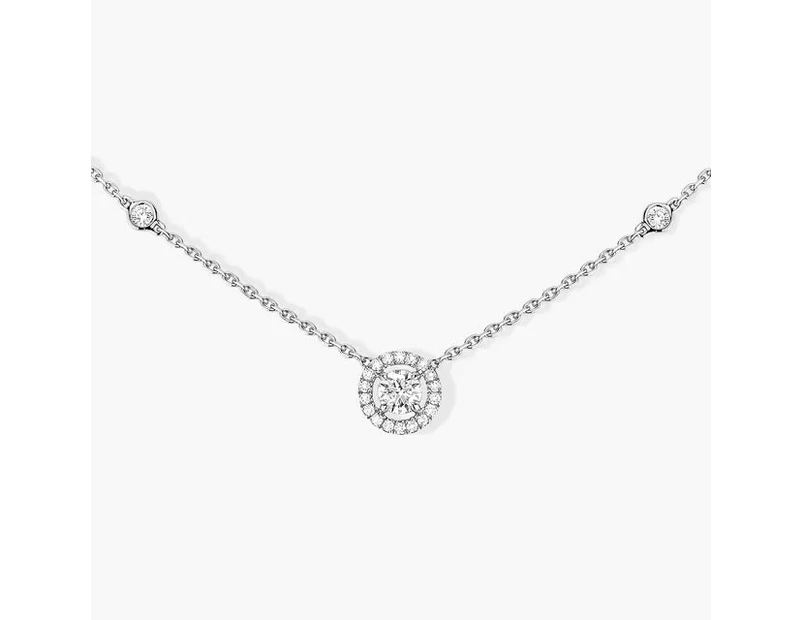 Solitaire Bliss Charm Silver Necklace