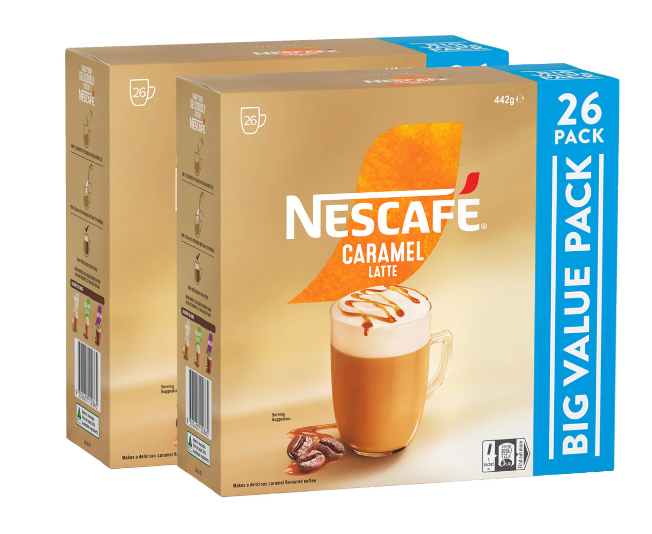 2 x 26pk Nescafé Instant Coffee Sachets Caramel Latte