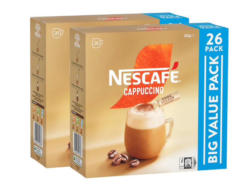 2 x 26pk Nescafé Instant Coffee Sachets Cappuccino