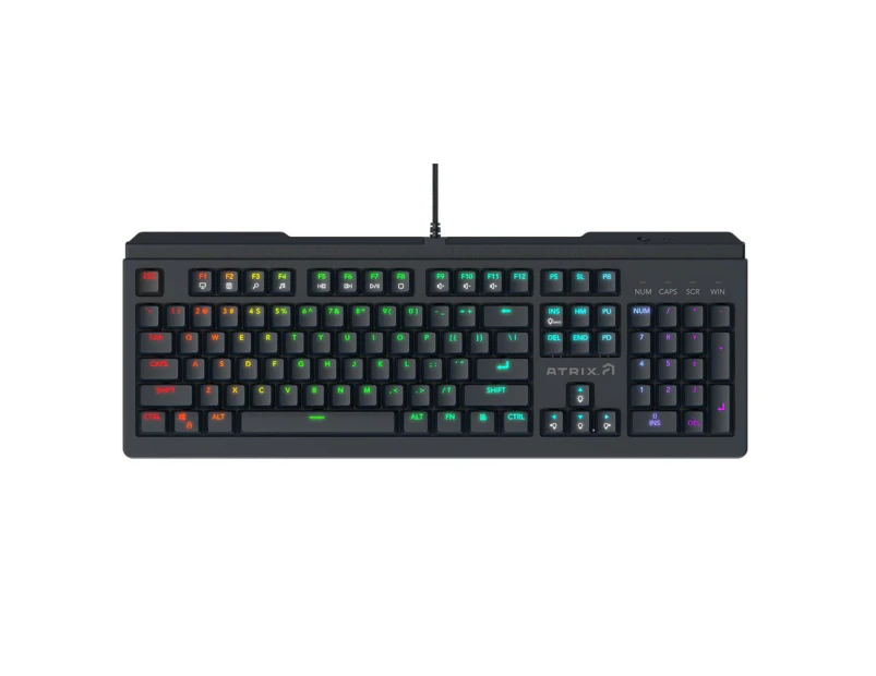 Atrix Membrane Wired Gaming Keyboard with RGB Lighting