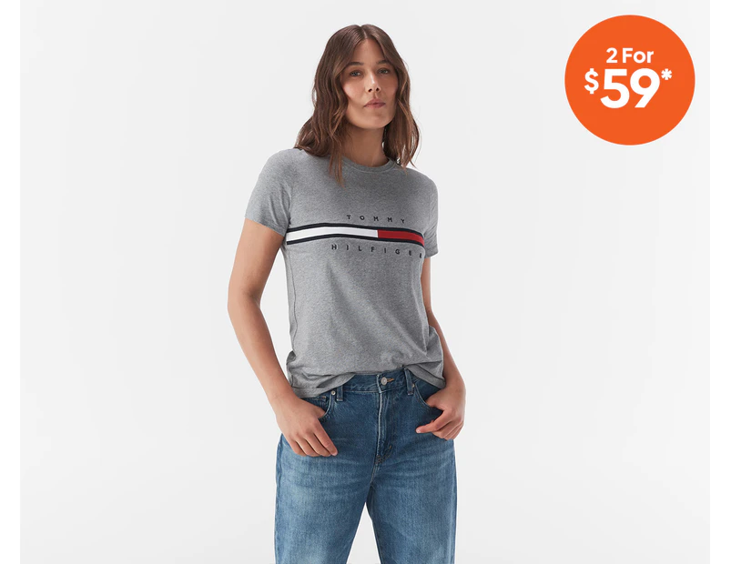 Tommy Hilfiger Women's Tina Madison Tee / T-Shirt / Tshirt - Grey Heather