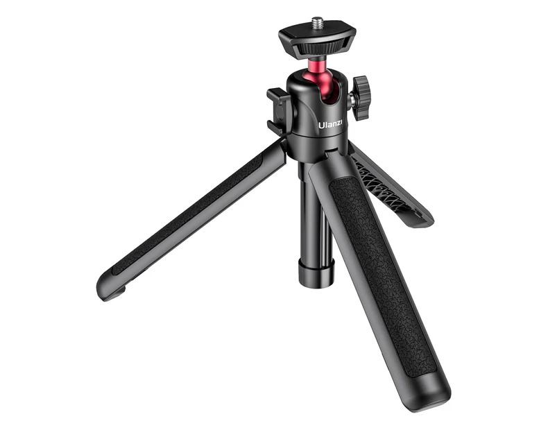 Ulanzi MT-16 Extendable Selfie Stick Tripod 4-Section 44cm/17.3in 2KG Payload with 360° Swivel Ball Head Cold Shoe Universal 1/4 Screw for Phone Camer